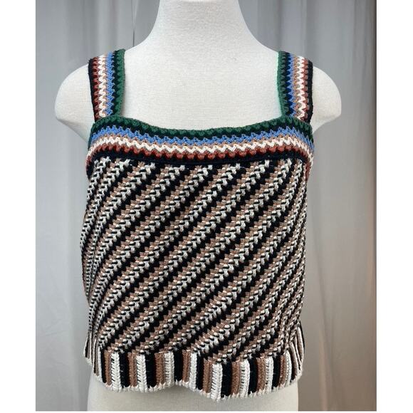 NWT VERONICA BEARD Livinia Crochet Tank Top Crop Womens (XL) Boho Festival ($348 - Picture 1 of 9